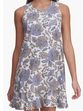 Tommy Hilfiger Provincial Paisley Linen Blend Flounce Hem Dress SIZE 6